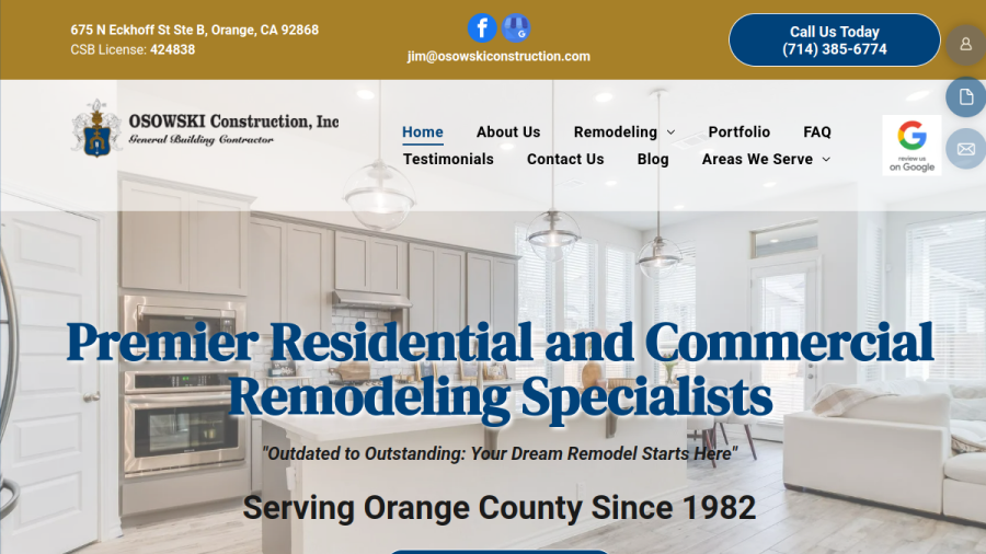 Osowski Construction Inc website