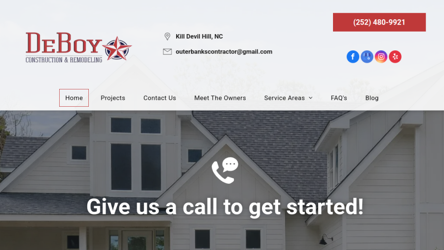 DeBoy Construction & Remodeling website