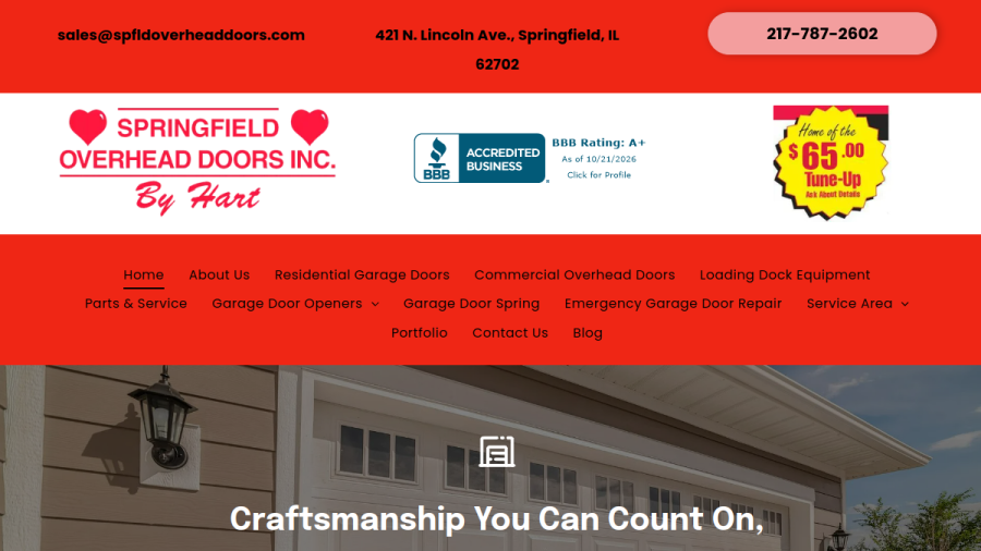Springfield Overhead Doors By Hart website