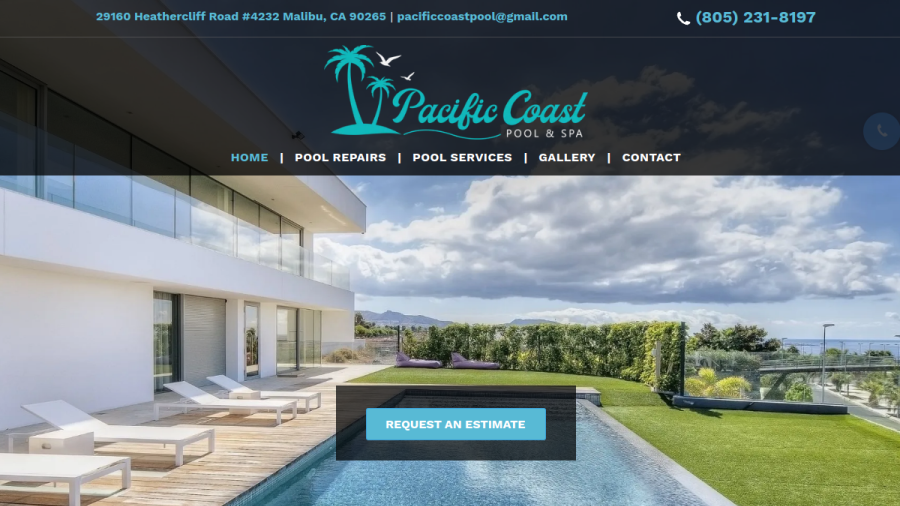 Pacific Coast Pool & Spa website