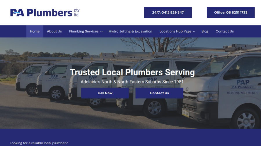 PA Plumbers website