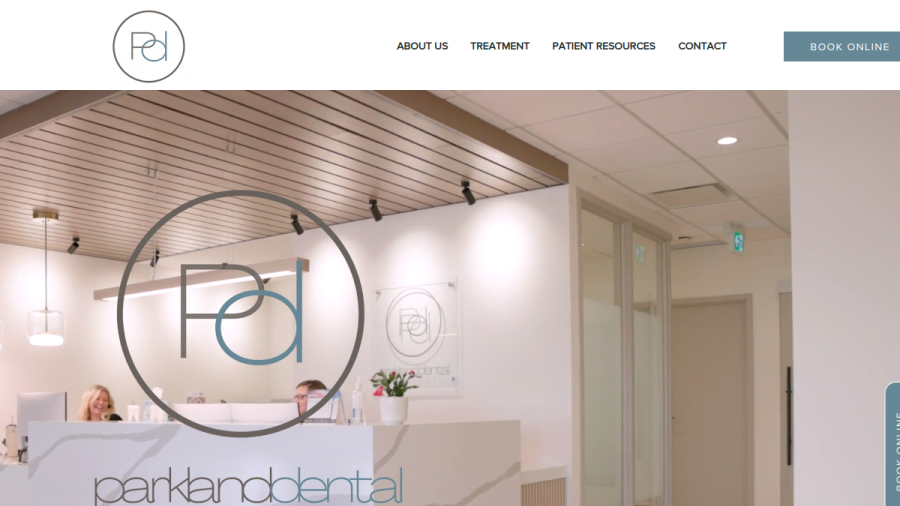 Parkland Dental website screenshot