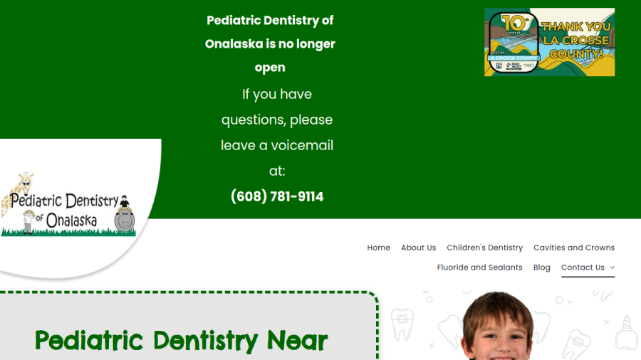 Pediatric Dentistry of Onalaska, LLC website