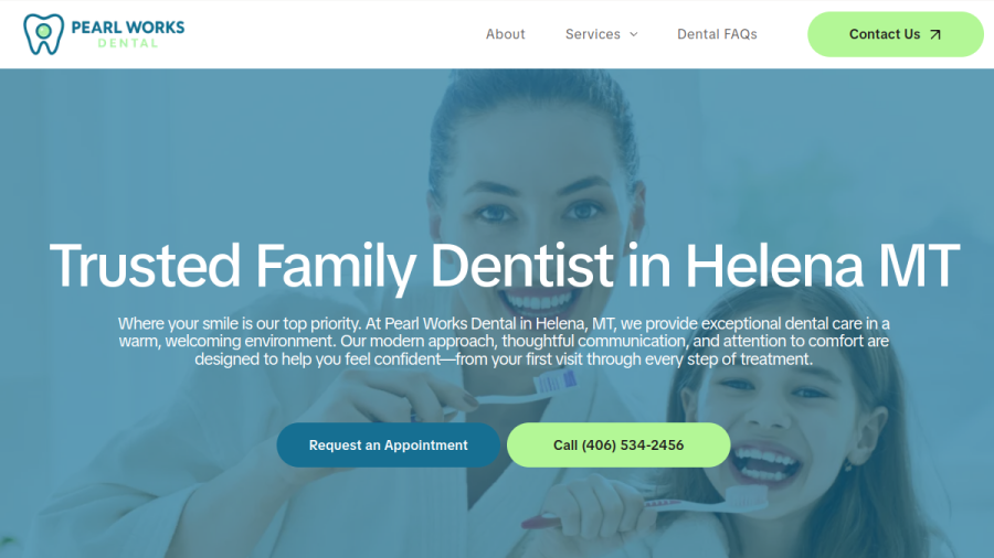 Pearl Works Dental website