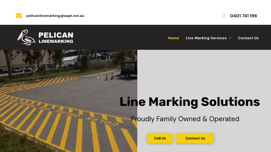 Screenshot of the Pelican Linemarking website