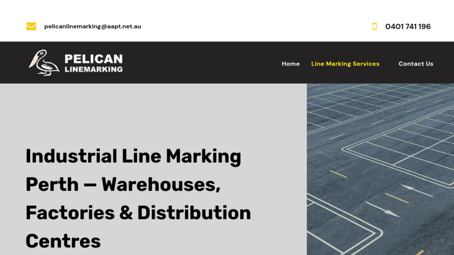Screenshot of Pelican Linemarking website