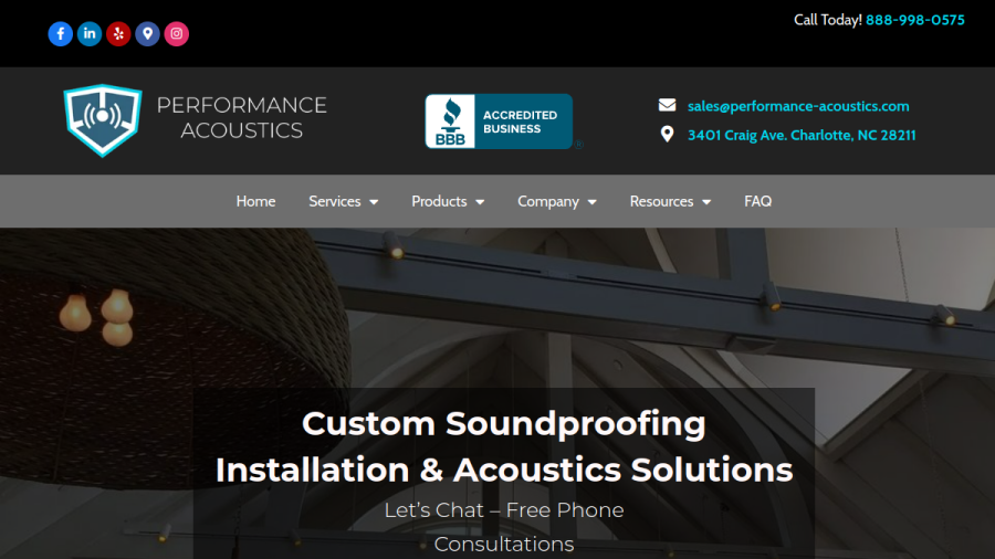 Performance Acoustics website