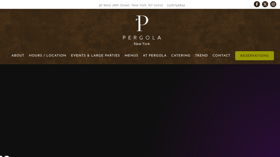 Screenshot of the Pergola website