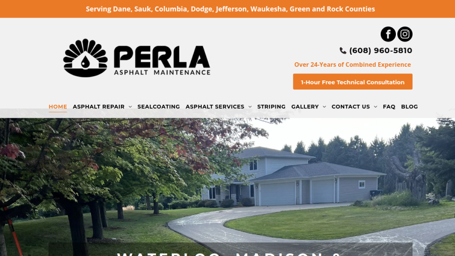 Perla Asphalt Maintenance LLC website