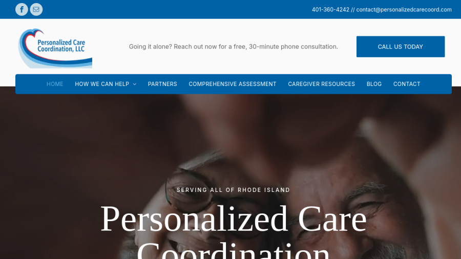 Screenshot of the Personalized Care Coordination LLC website