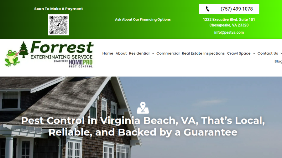 Forrest Exterminating Service Powered by HomePro Pest Control website