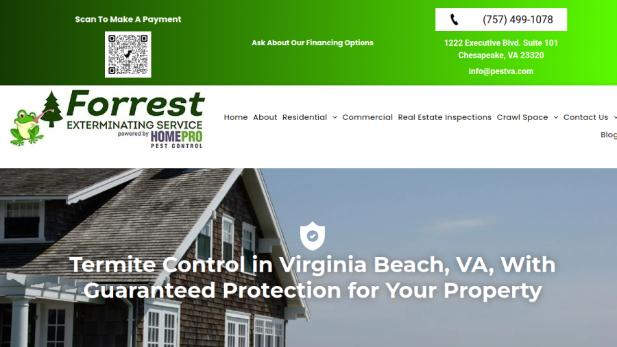Forrest Exterminating Service Powered by HomePro Pest Control website