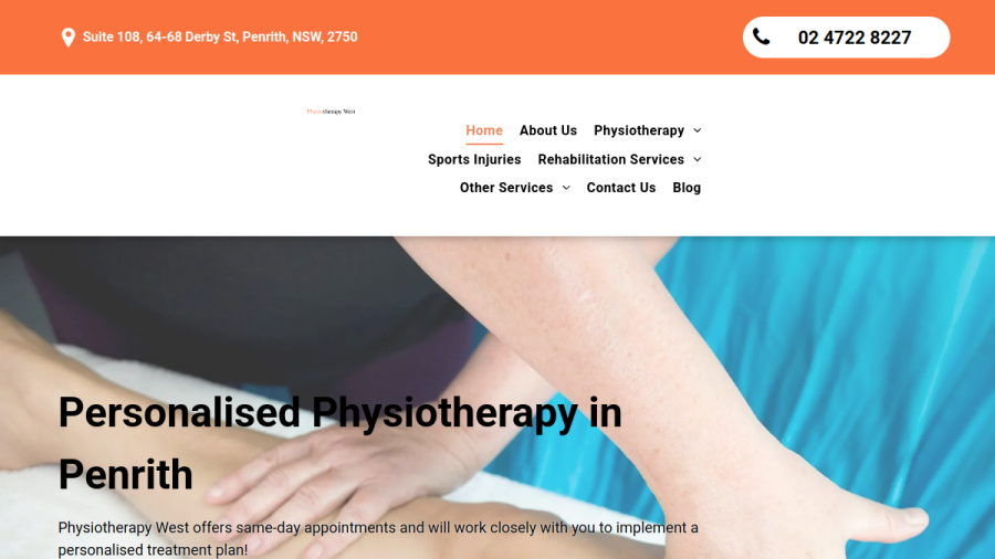 Physiotherapy West website