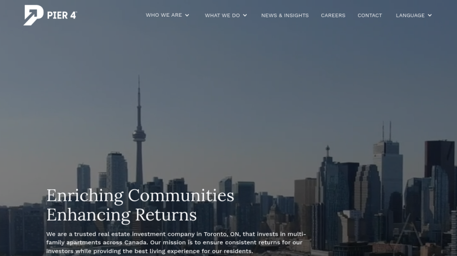Screenshot of the Pier 4 LTD. website