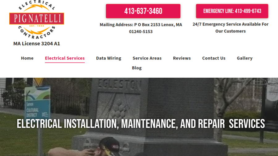 Pignatelli Electrical Contractors website