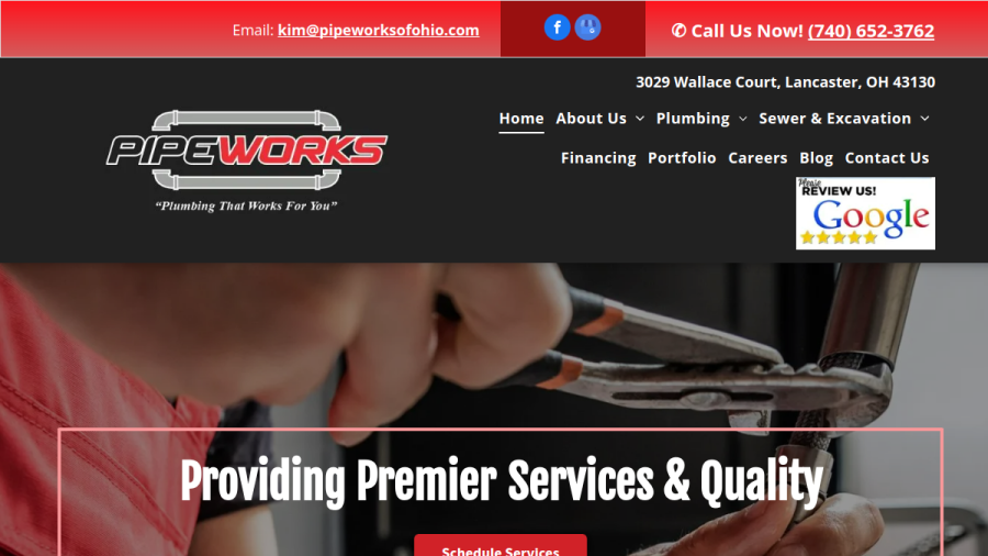 Screenshot of the Pipeworks website