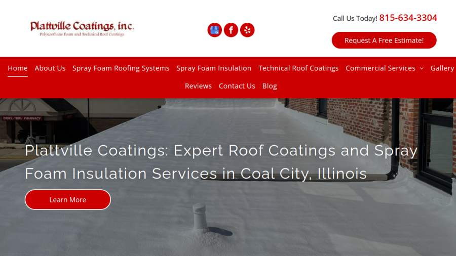 Screenshot of the Plattville Coatings website