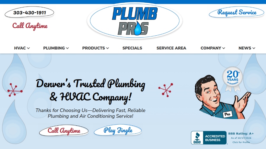 Plumb Pros Inc website