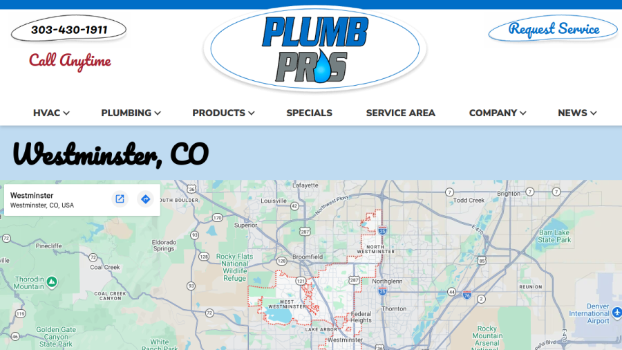 Plumb Pros Inc website