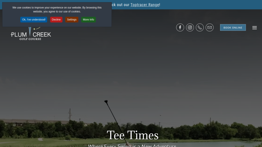 Screenshot of the Plum Creek Golf Course website