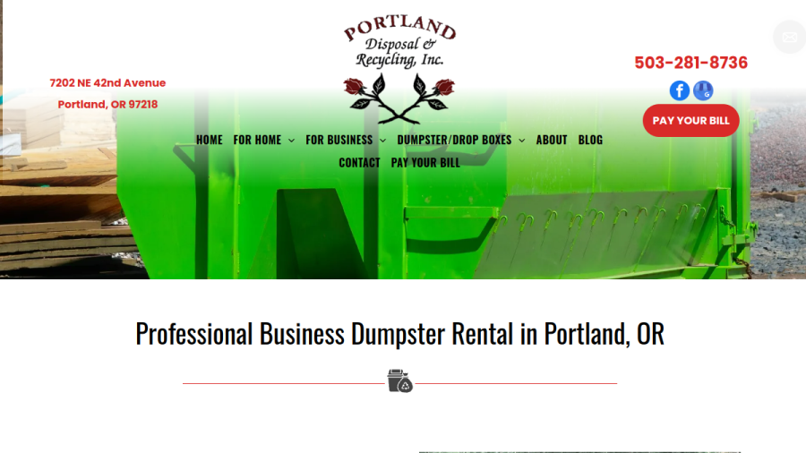 Portland Disposal & Recycling website