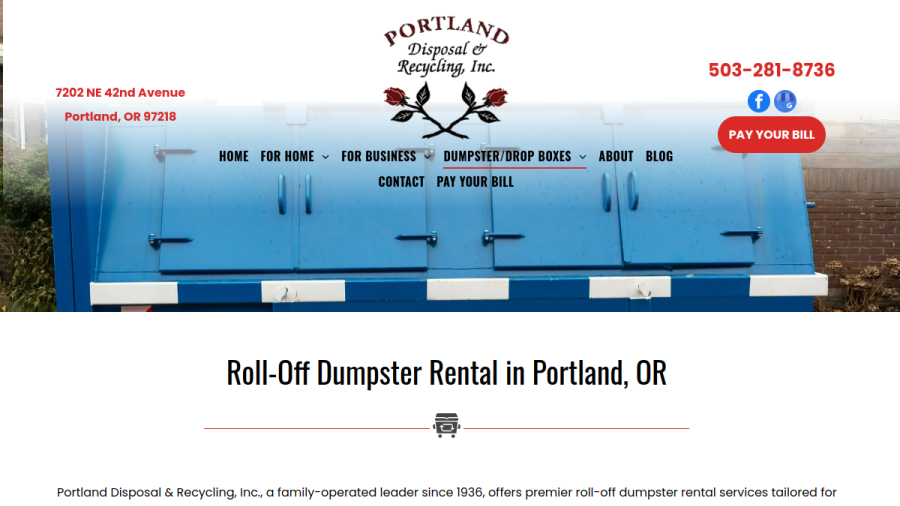 Portland Disposal & Recycling website