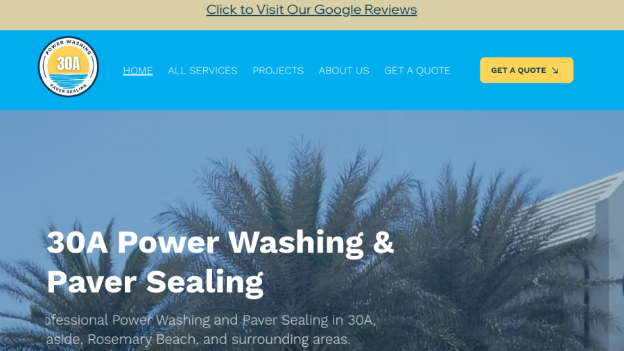30A Power Washing and Paver Sealing website