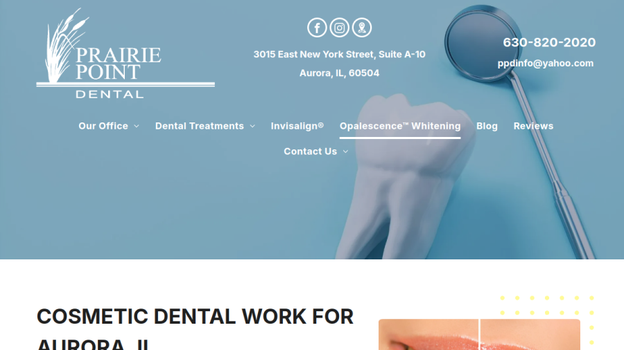 Prairie Point Dental website