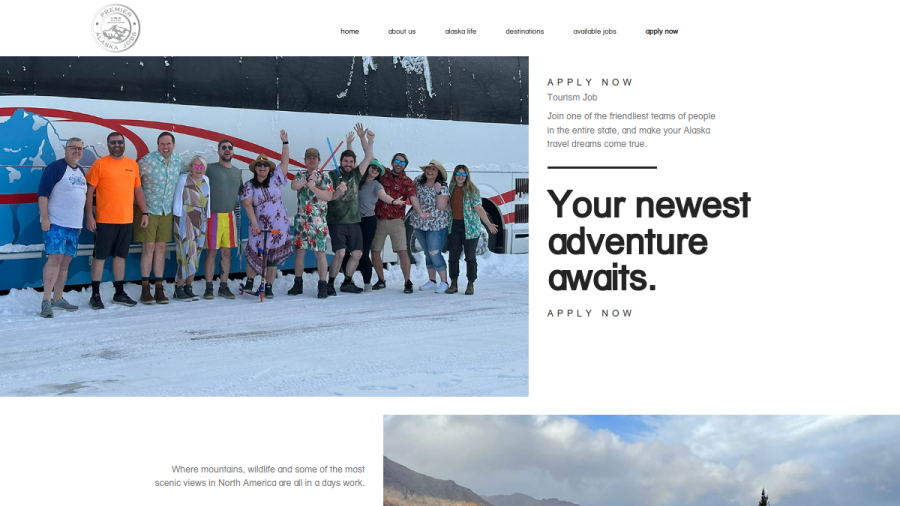 Screenshot of Premier Alaska Jobs website