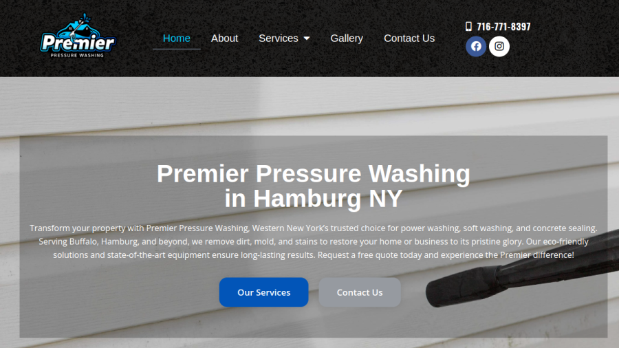 Premier Pressure Washing website