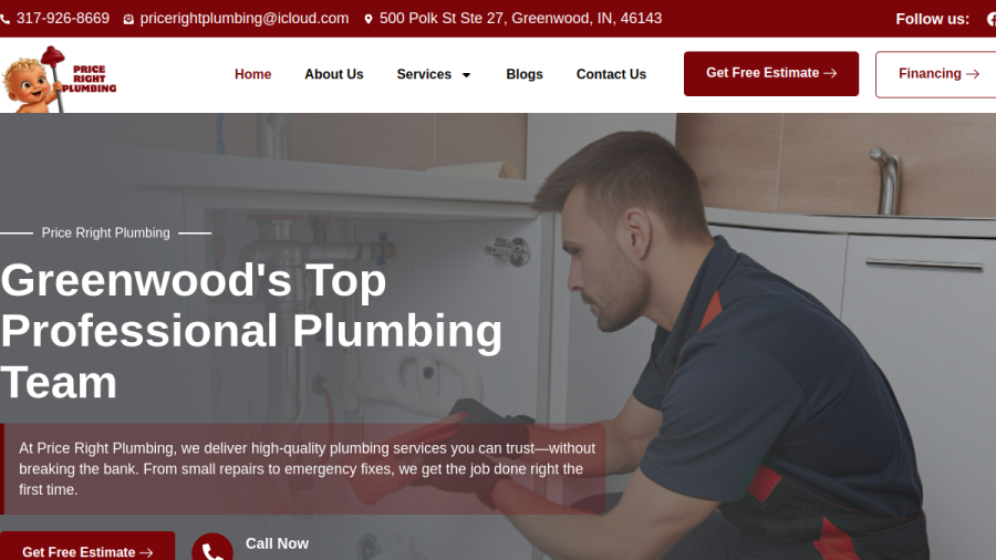 Price Right Plumbing website