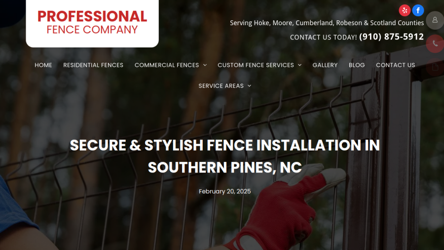 Professional Fence Company website