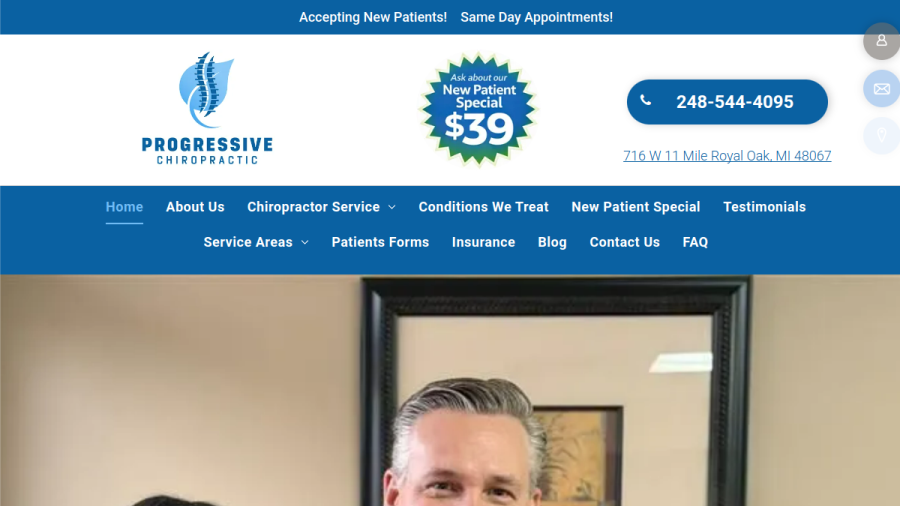 Progressive Chiropractic website