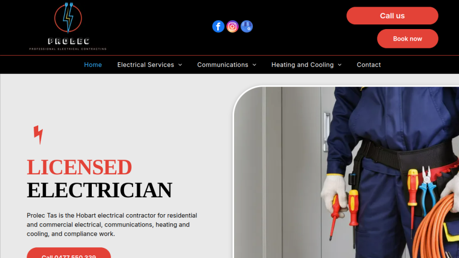Prolec Tas website