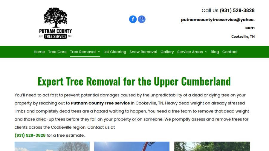 Putnam County Tree Service website