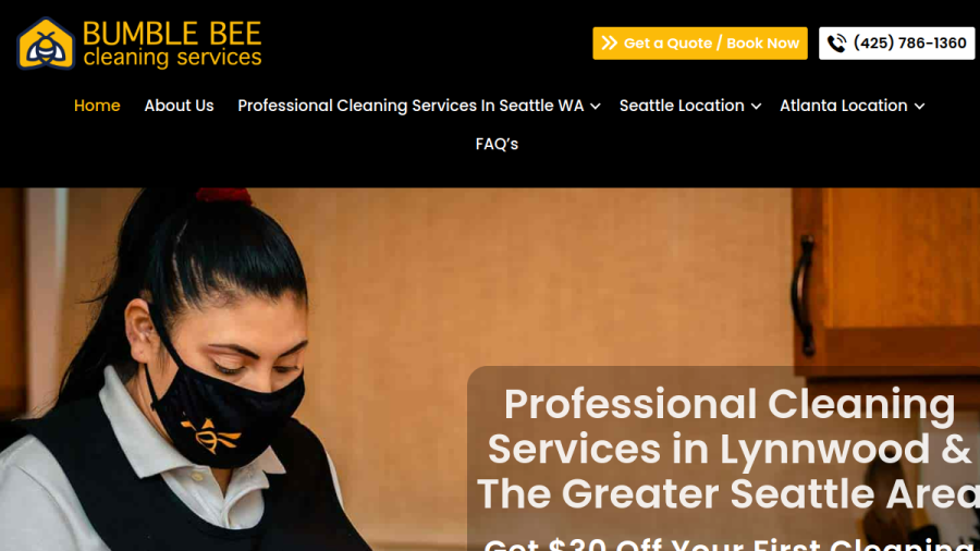 Bumble Bee Cleaning Services website
