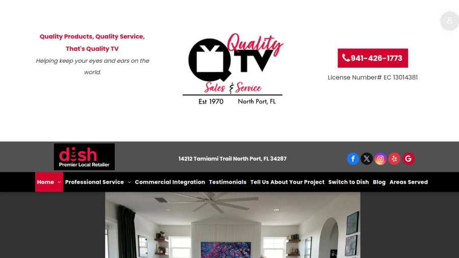 Quality TV Sales & Service website screenshot