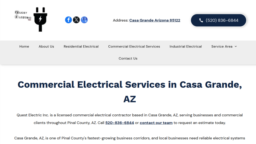 Quest Electric Inc. website