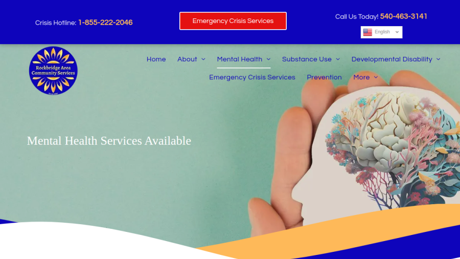 Screenshot of Rockbridge Area Community Services website