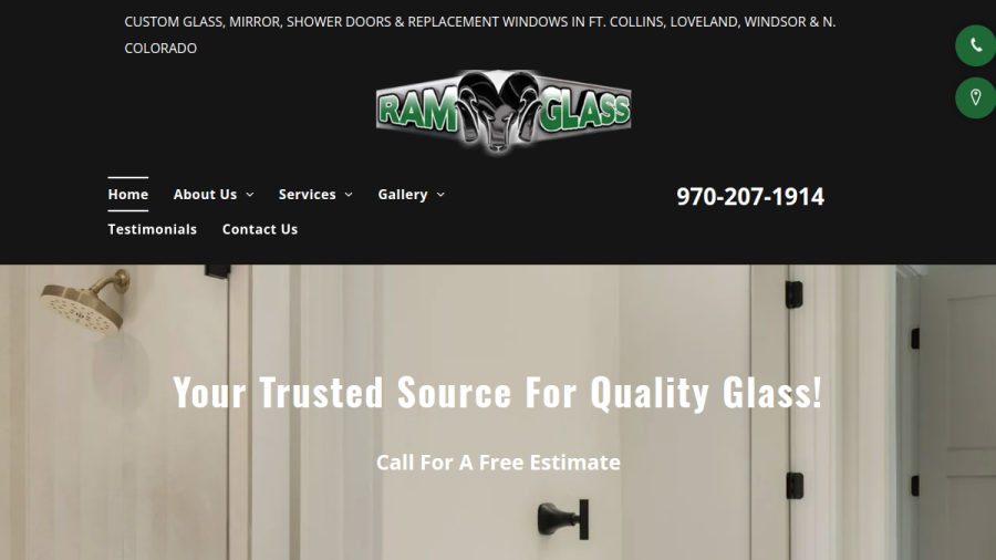 Ram Glass website screenshot