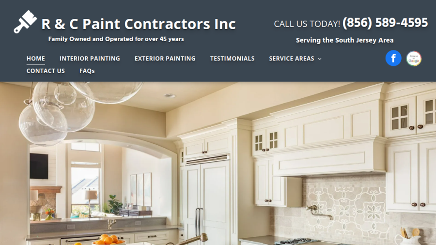 Screenshot of R&C Paint Contractors, Inc. website