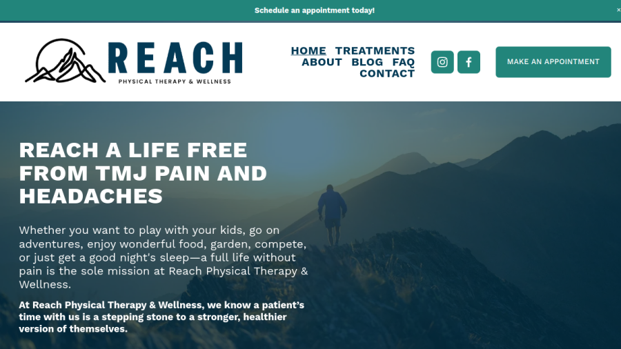 Reach Physical Therapy & Wellness website screenshot