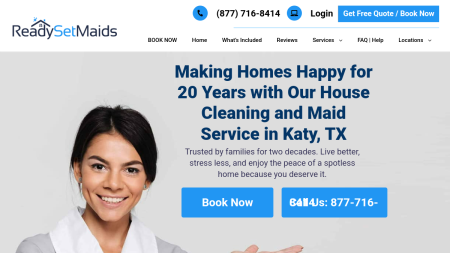 Ready Set Maids website