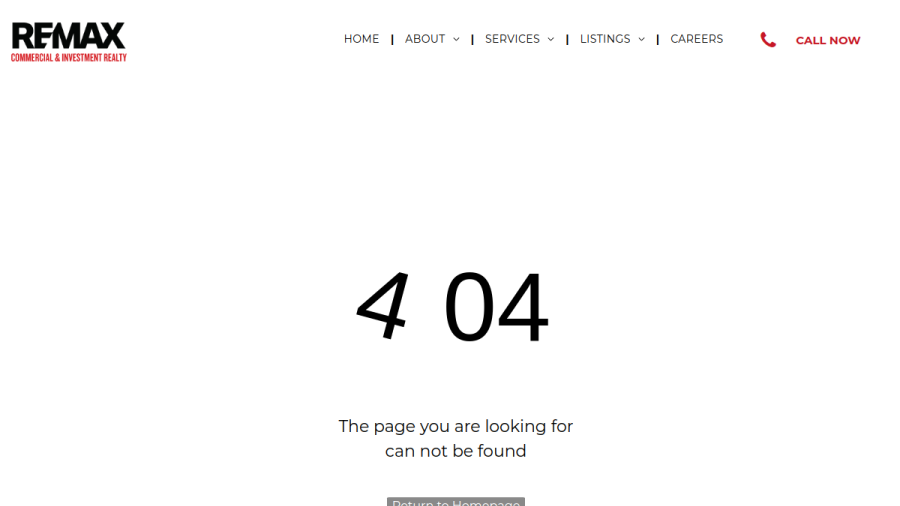Screenshot of the RE/MAX Commercial Investment Realty website