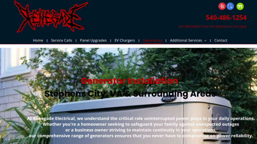 Renegade Electrical website