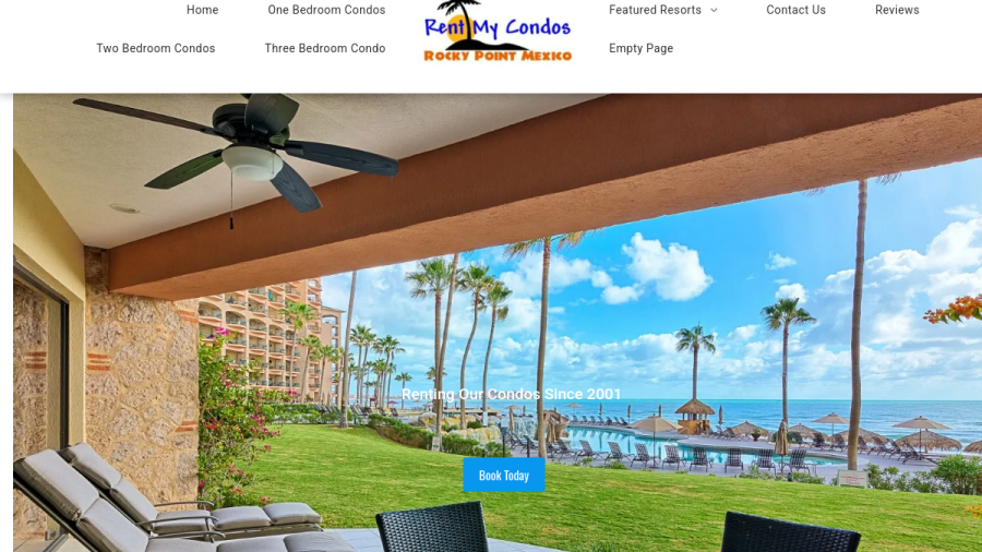 Screenshot of the Rent My Rocky Point Condos website