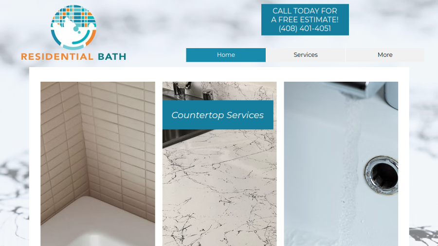 Screenshot of the Residential Bath Inc website