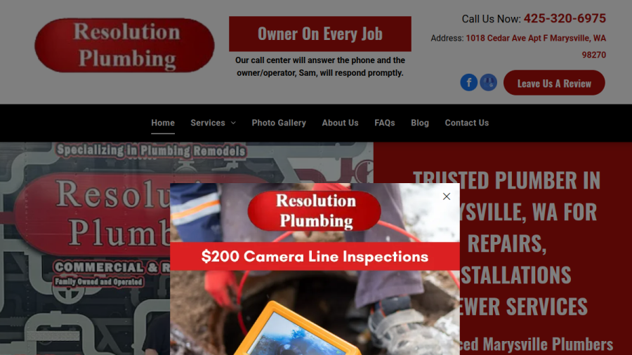 Resolution Plumbing website