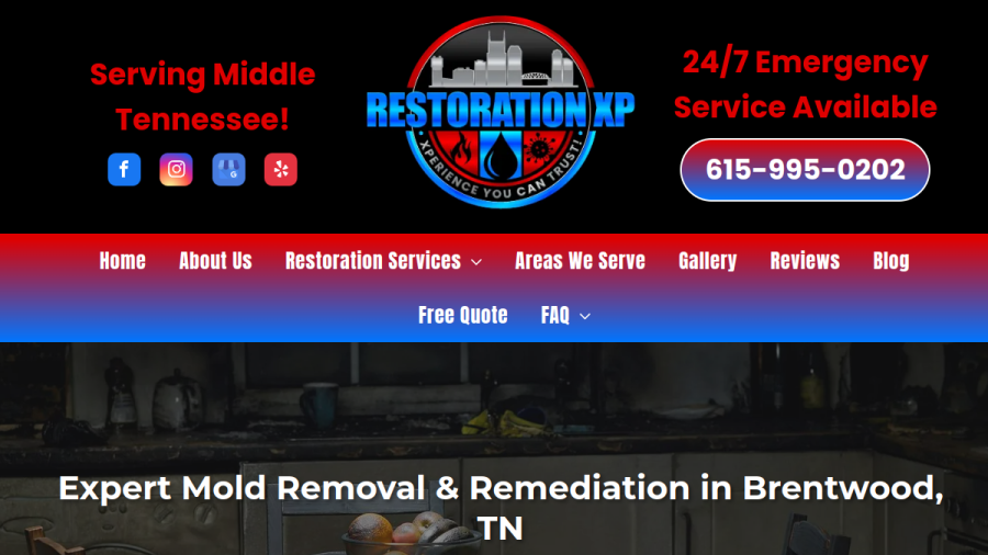Screenshot of the Restoration XP LLC website