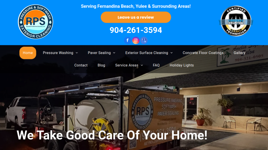 RPS Pressure Washing & Softwash website